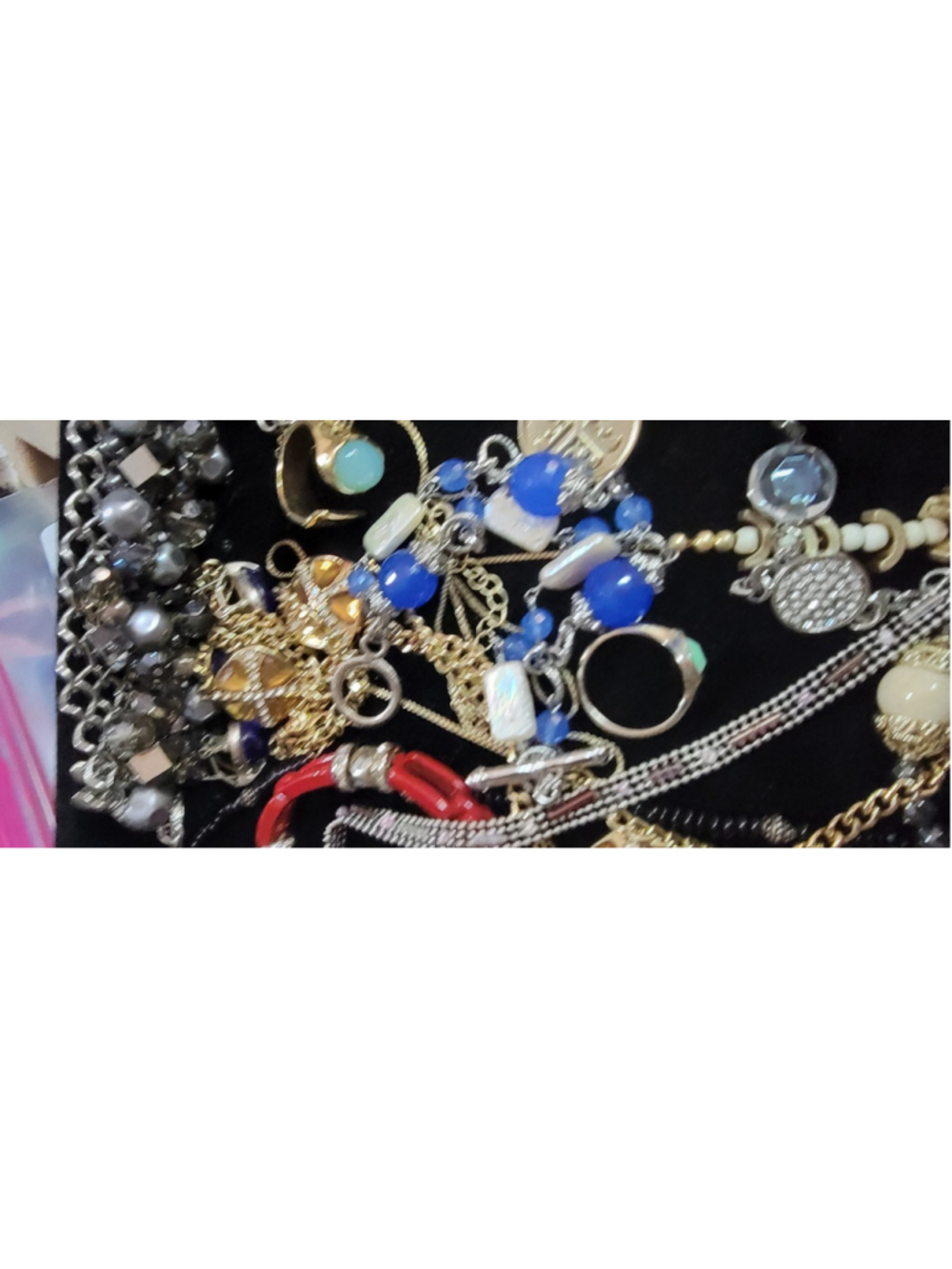Vintage Statement Jewelry Lot Necklaces Bracelets Rings Mixed Designer Style Boh - Picture 5 of 11